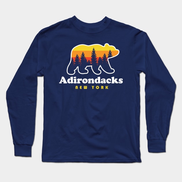 Adirondacks New York Bear Long Sleeve T-Shirt by PodDesignShop